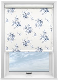 Shabby Chic by Rachel Ashwell Sunbleached Floral (Blackout), China Blue - Roller Blind